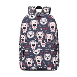 Wadirum Fashion School Backpack for Boy and Girl Weekend Travel Laptop Backpack Dog