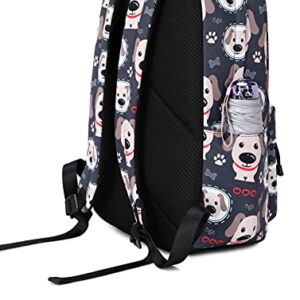 Wadirum Fashion School Backpack for Boy and Girl Weekend Travel Laptop Backpack Dog