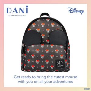 Danielle Nicole DANI Disney Minnie Mouse with Ears Backpack, Small Bookbag, Black, 9 Inch