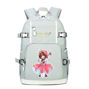 anime card captor pink cute backpack sakura kawaii women shoulder bags canvas school bags rucksack bookbag (12)
