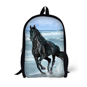 primary backpack,3d horse pattern for age 6-15 years old boys girls book bag