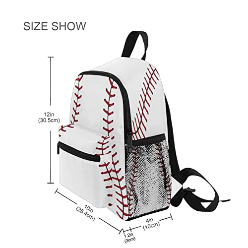 AUUXVA Baseball Lace Sport Ball Kids Toddler Backpack for Men Women, Preschool Shoulder Bag School Bookbag Backpack for Boy Girls Student Baby Diaper Bag Nursery Bag