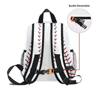 AUUXVA Baseball Lace Sport Ball Kids Toddler Backpack for Men Women, Preschool Shoulder Bag School Bookbag Backpack for Boy Girls Student Baby Diaper Bag Nursery Bag