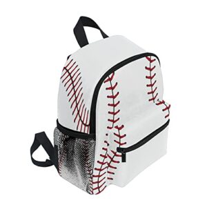 AUUXVA Baseball Lace Sport Ball Kids Toddler Backpack for Men Women, Preschool Shoulder Bag School Bookbag Backpack for Boy Girls Student Baby Diaper Bag Nursery Bag