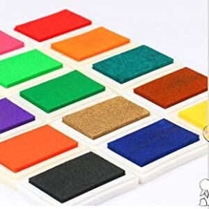 PMLAND Craft Ink Pad for DIY Stamps on Paper Wood Fabric - Pack of 15 Vibrant Colors