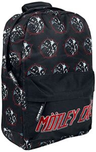 motley crue backpack bag heavy metal power band logo official rocksax black