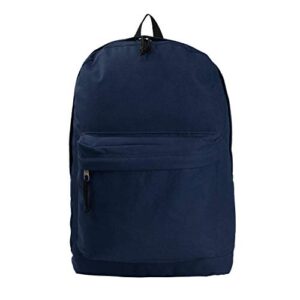 k-cliffs basic backpack classic simple school book bag student daily daypack 18 inch navy 18″x13″x16″