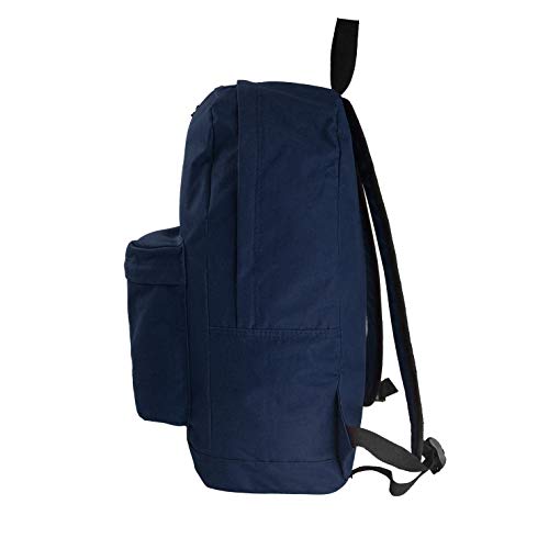 K-Cliffs Basic Backpack Classic Simple School Book Bag Student Daily Daypack 18 Inch Navy 18"x13"x16"