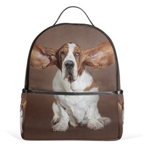 alaza basset hound dog flying ears backpack for boys girls school bookbag