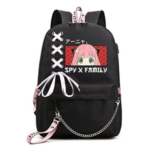 anya forger backpack cosplay yor forger backpack kawaii backpack schoolbag with ribbon for girls