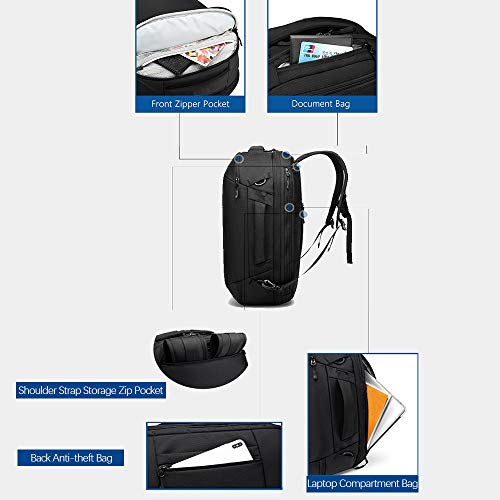 Deumy Water-proof Business Laptop Backpack,4 in1 Multi-Functional Travel Rucksack