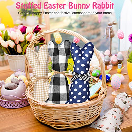 12 Pieces Stuffed Fabric Bunnies Easter Table Top Rustic Farmhouse Decor Plush Carrot Bunny Decor Rabbit Decor Tall Vase Filler Decor for Desk Counter Tiered Tray Wedding Home Exquisite Soft Craft