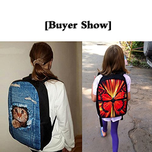 FKELYI American Flag Sunflower Shoulder Bags School Backpack Students Cow Print College Bookbag with Lunch Box Pencil Case