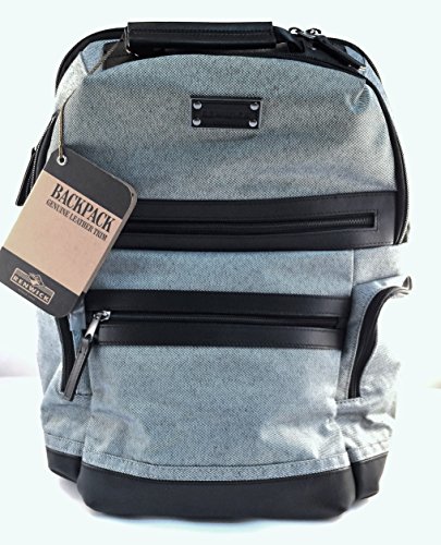 Renwick Business Backpack with Genuine Leather Trim (Grey Denim)