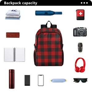 ALAZA Lumberjack Plaid Red and Black Squares Lightweight Packable Foldable Travel Backpack