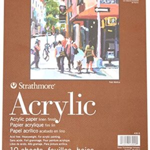 Strathmore Acrylic Paper Pad 9"X12"-10 Sheets -430900