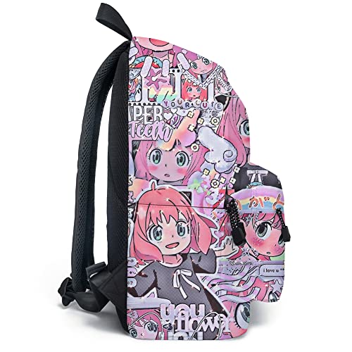 Anya Forger Backpack Yor Forger School Bag Cosplay Backpack with Pencil Box