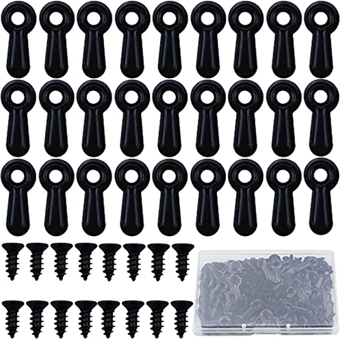 Frame Picture Turn Button Fasteners Set 100 Pieces Picture Frame Hardware Backing Clips with 100 Pieces Screws for Craft, Hanging Pictures, Photos, Drawing, Black (Turn Button)