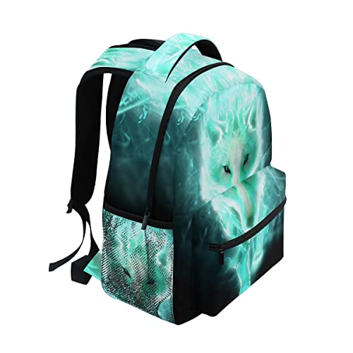 Lightweight Cool Cyan Wolf Backpacks Girls School Bags Kids Bookbags