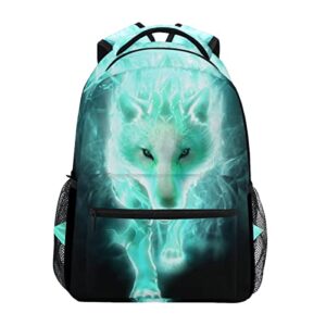 lightweight cool cyan wolf backpacks girls school bags kids bookbags
