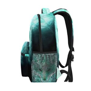 Lightweight Cool Cyan Wolf Backpacks Girls School Bags Kids Bookbags