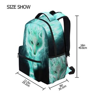 Lightweight Cool Cyan Wolf Backpacks Girls School Bags Kids Bookbags