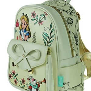 KBNL Alice in Wonderland 11inches Vegan Leather Mini Backpack - A21730, Multicoloured,Medium