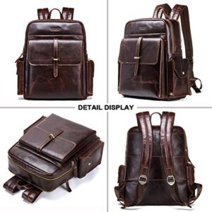 Travel Laptop Backpack, Laptop Backpack for Women Men,Genuine Leather Business Anti Theft Durable Laptops Backpack Water Resistant College School Fits 13 Inch Laptop and Notebook