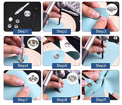 240 Pieces Stainless Steel Snap Fastener, BetterJonny 15mm Heavy Duty Snap Button Press Stud Cap for Marine Boat Canvas Bag Leather DIY Craft