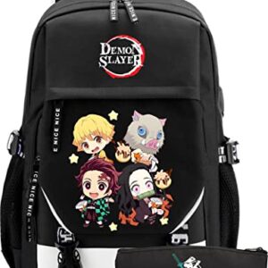 Millment Anime Backpack School Backpack Laptop Bag Large Casual Daypack With Pencil Case