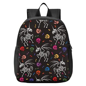 kfbe unicorn skull skeleton kids backpack preschool toddler bookbag for girls boys kindergarten school bags s 20812814