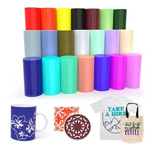 specut xinpocut infusible transfer ink sheets(21pcs/set, 4.5’x12′) – solid color paper sublimation for cricut mug press, silhouette cameo or heat press machine sheets t-shirts bag