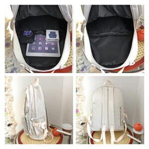 Kawaii Backpack for Teen Girls Cute Bookbag Lovely Schoolbag Casual Bag with Laptop Compartment Aesthetic Backpack For School (Black)