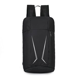 small hiking backpack, 15l lightweight travel backpack packable backpack daypack for women men (black)