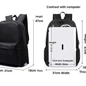 SAZAO Student We Bare Bears School Bookbag Wear-Resistant Canvas Travel Knapsack Waterproof Laptop Backpack for Kid Teen, Black, One Size