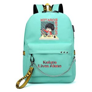 tkbaso anime kotaro lives alone backpack kotaro cosplay mochila shoulder bag schoolbag backpack wiith chain (10)