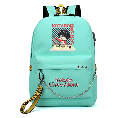 TKBASO Anime Kotaro lives alone Backpack Kotaro Cosplay Mochila Shoulder Bag Schoolbag Backpack WIith Chain (10)