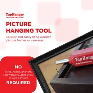 TapHanger Picture Frame Hanging Kit for Drywall - Easy To Use Picture Hanging Tool to Quickly Hang Wooden Frames & Canvases in Less Than A Minute -Includes 80 Reusable TapTacks & Holds Up to 20 Pounds