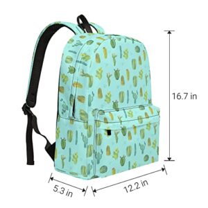 Cactus Plant Backpack Lightweight Backpacks Durable Laptop Backpack Shoulders Bag Hiking Travel Bag Casual Daypack