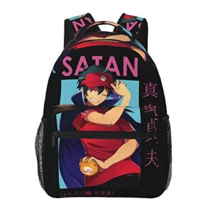 anime the devil is a part timer! laptop backpack college bookbag travel casual daypack boys girls