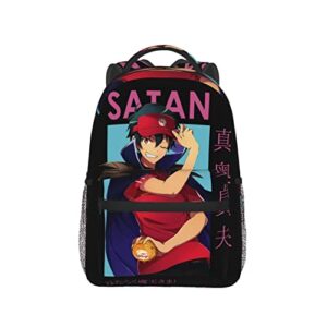 Anime The Devil Is A Part Timer! Laptop Backpack College Bookbag Travel Casual Daypack Boys Girls