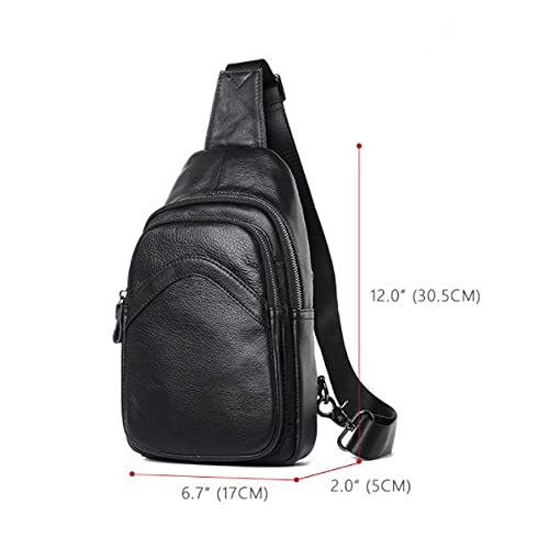 Leathario Sling Bag For Men Genuine Leather Chest Crossbody Shoulder Small Backpack Daypack For Men Multipurpose Casual Travel