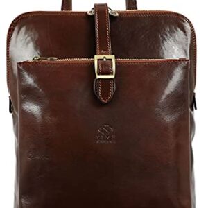 Time Resistance Leather Backpack Convertible to Shoulder Bag Full Grain Real Leather Travel Satchel Rucksack