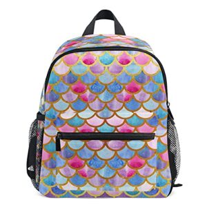 mnsruu kids’ backpack rainbow mermaid scales toddler backpack preschool nursery backpack for boys girls
