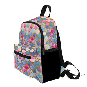 MNSRUU Kids' Backpack Rainbow Mermaid Scales Toddler Backpack Preschool Nursery Backpack for Boys Girls