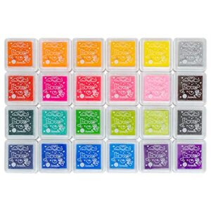 ink pad, 24 colors finger washable craft ink pad for kids stamp, 1.18x1.18”