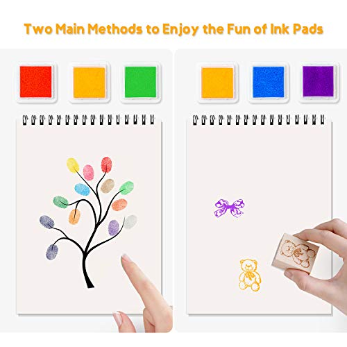Ink Pad, 24 Colors Finger Washable Craft Ink Pad for Kids Stamp, 1.18X1.18''