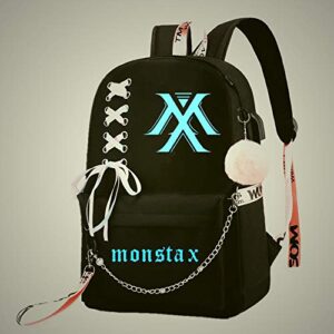 JUSTGOGO Korean KPOP MONSTA X TWICE GOT7 SEVENTEEN Backpack Daypack School Bag Mochila Bookbag