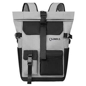 cajmols school backpack waterproof bookbag college high school bag for boys girls lightweight casual daypack laptop backpacks (c- gray)