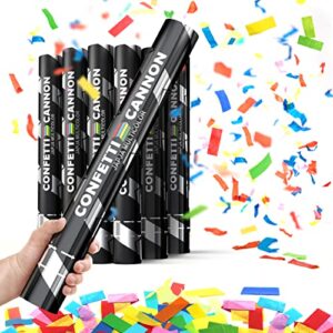 Confetti Cannon - 16" X-Large Party Poppers Confetti Shooters, Multicolor Biodegradable Confetti Cannons (Confetti Blasters/Gun/Bomb)Compressed Air, Launch 25ft, Loud Pop - For Wedding, New Year's Eve